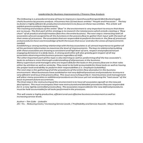 Process Flow Analysis Dave 090216