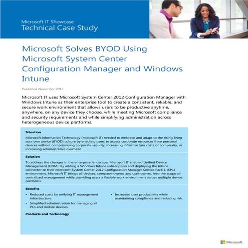 Microsoft Solves BYOD Using Microsoft System Center Configuration Manager and...