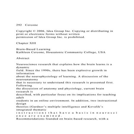 Brain based learning | PDF
