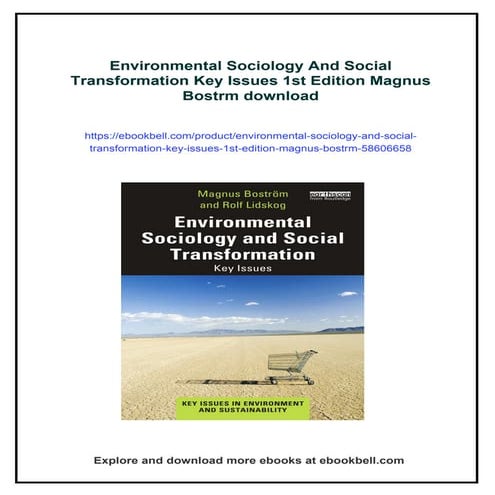 Environmental Sociology And Social Transformation Key Issues 1st ...