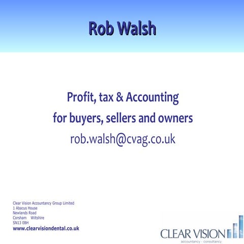 Profit, tax &amp; accounting for buyers, sellers &amp; owners