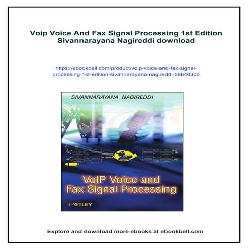 Voip Voice And Fax Signal Processing 1st Edition Sivannarayana Nagireddi