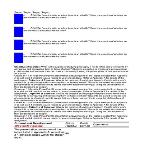 Afterlife final and checkpoint PHI 101