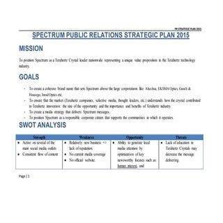 Spectrum2015 PR Plan- Final