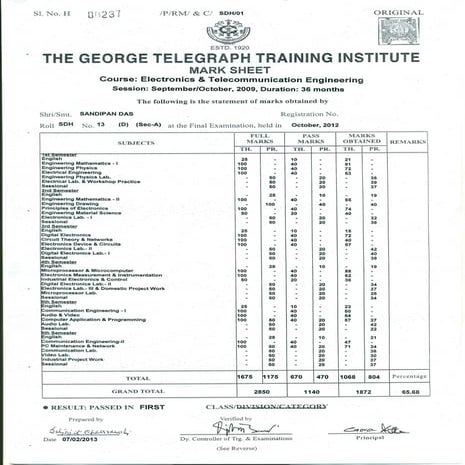 ETE MARK SHEET | PDF