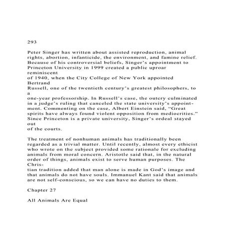 293Peter Singer has written about assisted reproduction, a.docx