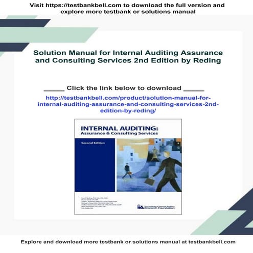 Solution Manual for Internal Auditing Assurance and Consulting Services 2nd E...