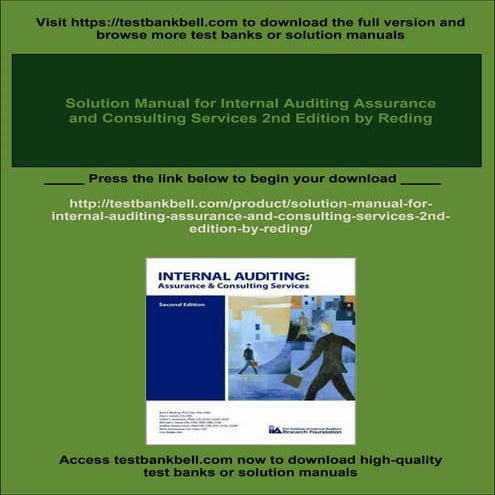 Solution Manual for Internal Auditing Assurance and Consulting Services 2nd E...