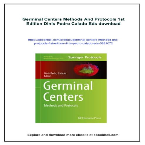 Germinal Centers Methods And Protocols 1st Edition Dinis Pedro Calado Eds