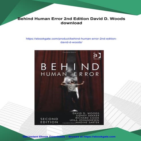 Behind Human Error 2nd Edition David D. Woods