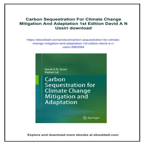 Carbon Sequestration For Climate Change Mitigation And Adaptation 1st ...