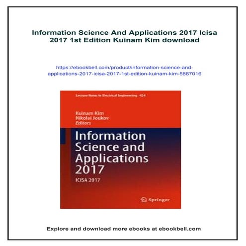 Information Science And Applications 2017 Icisa 2017 1st Edition Kuinam ...