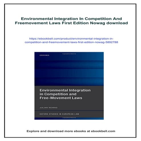 Environmental Integration In Competition And Freemovement Laws First ...