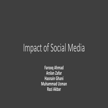 Impact of Social media ppt | PPTX