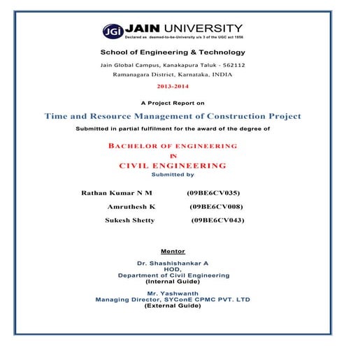 jain university Project Report | PDF