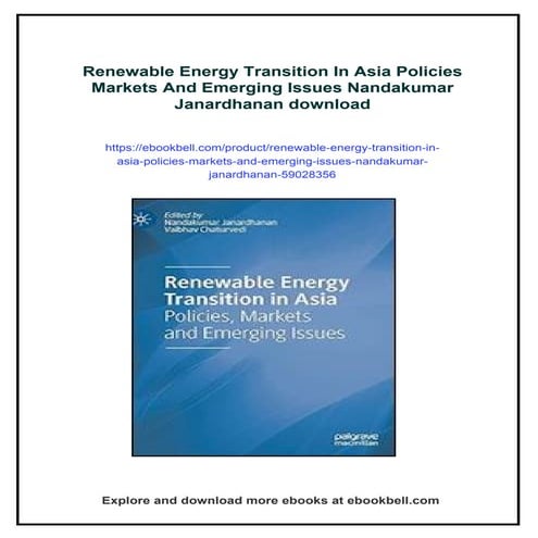 Renewable Energy Transition In Asia Policies Markets And Emerging ...
