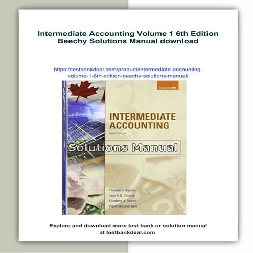 Intermediate Accounting Volume 1 6th Edition Beechy Solutions Manual