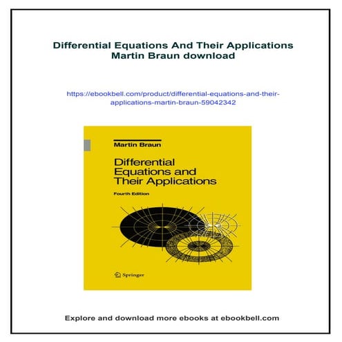 Differential Equations And Their Applications Martin Braun | PDF