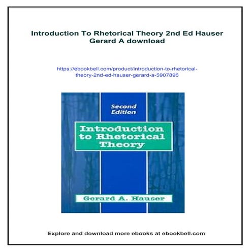 Introduction To Rhetorical Theory 2nd Ed Hauser Gerard A