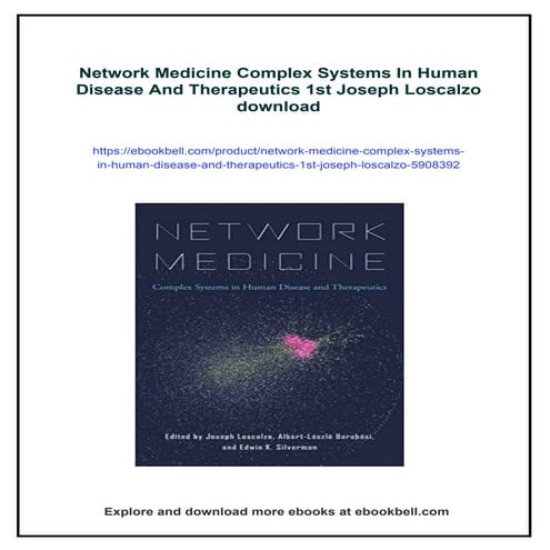 Network Medicine Complex Systems In Human Disease And Therapeutics 1st Joseph...