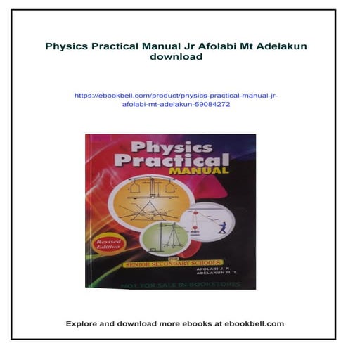 Physics Practical Manual Jr Afolabi Mt Adelakun