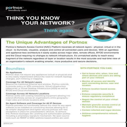 DS - Portnox_Unique Advantages