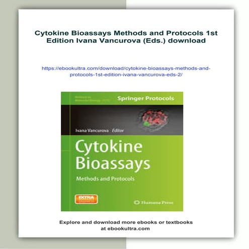 Cytokine Bioassays Methods and Protocols 1st Edition Ivana Vancurova ...