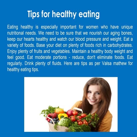 Healthy Eating Tips | Valsa mathew