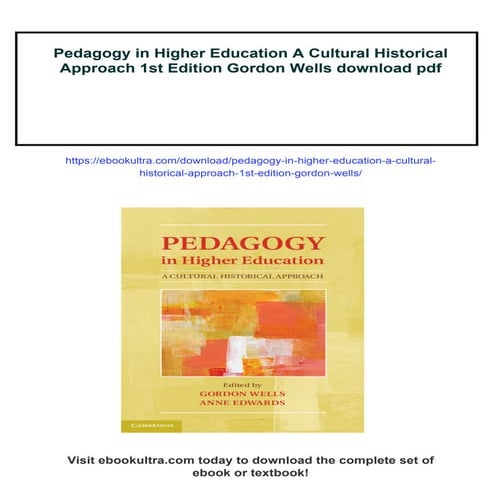 Pedagogy in Higher Education A Cultural Historical Approach 1st Edition ...