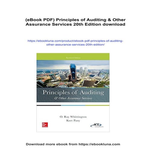 (eBook PDF) Principles of Auditing & Other Assurance Services 20th Edition