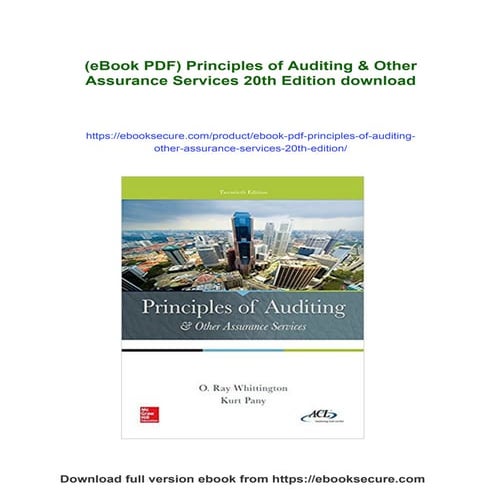 (eBook PDF) Principles of Auditing & Other Assurance Services 20th Edition