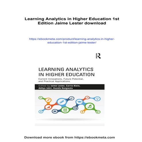 Learning Analytics in Higher Education 1st Edition Jaime Lester