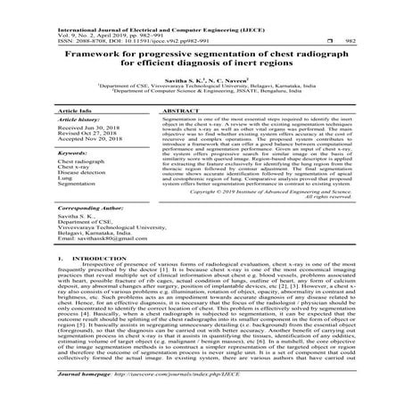 Framework for progressive segmentation of chest radiograph for efficient diag...