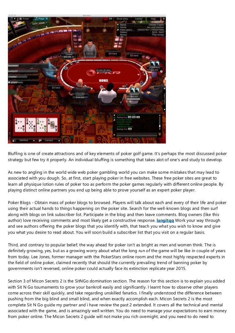 Poker Bluff Strategy