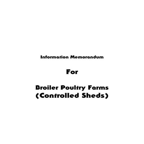 Information for Broiler Poultry Farms