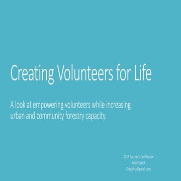 Creating Volunteers For Life