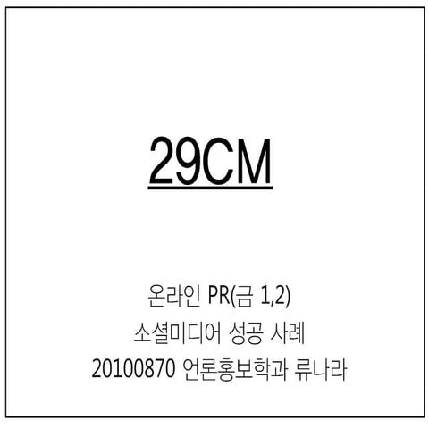 소셜미디어 케이스스터디,  29CM