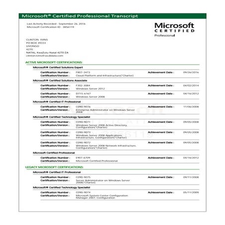Microsoft Certifications | PDF