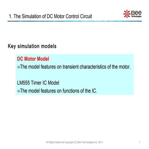 The Simulation of DC Motor Control Circuit Circuit Diagram