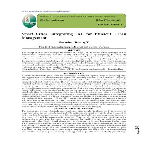 Smart Cities: Integrating IoT for Efficient Urban  Management (www.kiu.ac.ug)