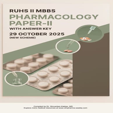 RUHS II MBBS Pharmacology Paper-II with Answer Key | 29th October 2025 (New S...