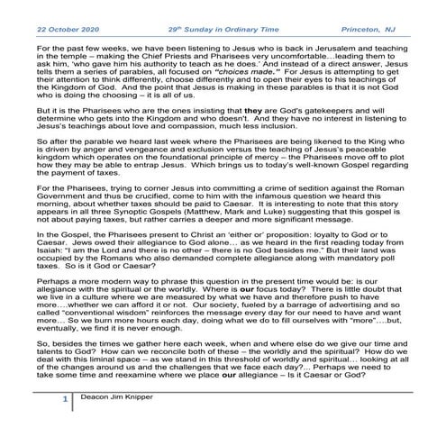 Homily: 29th Sunday in Ordinary Time A 2023.docx