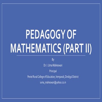 2a. Pedagogy of Mathematics (Part II) - Real numbers (introduction & Ex 2.1)