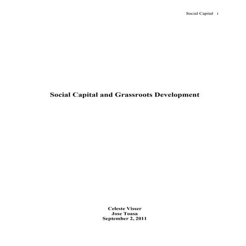 Social Capital and Grassroots Development