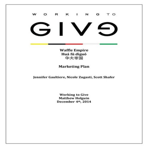 Waffle Empire Marketing Plan