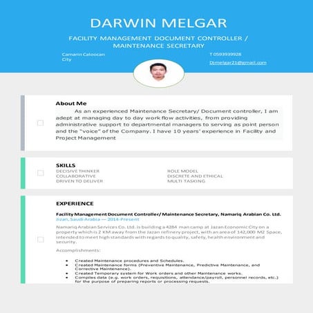 Darwin Melgar CV November 2016