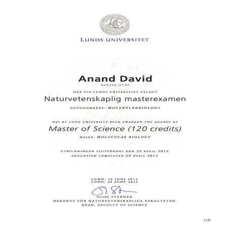 Degree Certificate Master | PDF