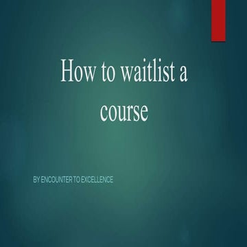 How to waitlist a course