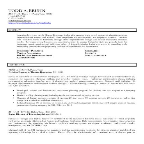 Todd Bruhn Current Resume