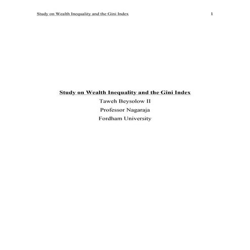 Gini index and income inequality | PDF